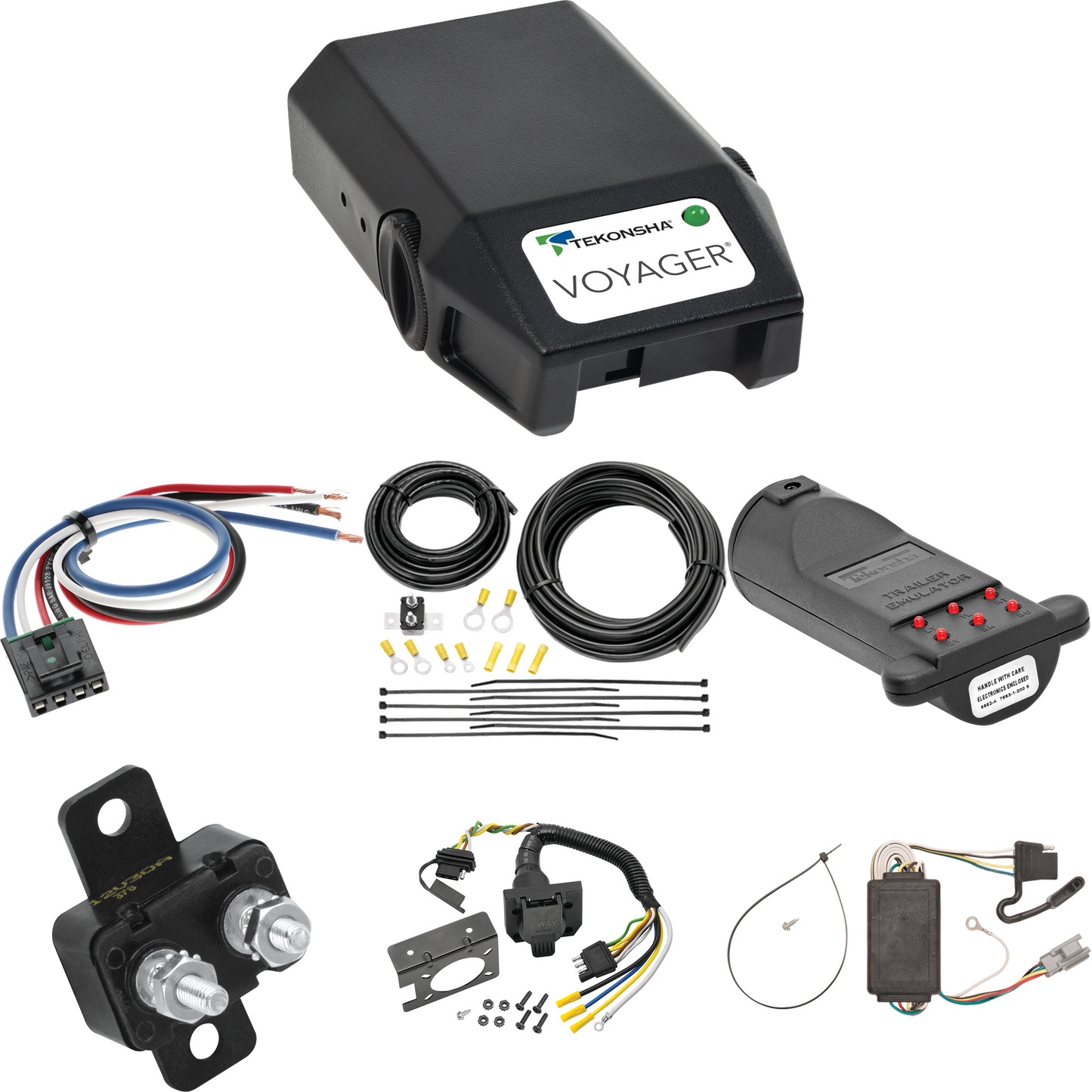 Fits 2006-2006 Pontiac Torrent 7-Way RV Wiring + Tekonsha Voyager Brake Control + Generic BC Wiring Adapter + 7-Way Tester and Trailer Emulator By Tekonsha