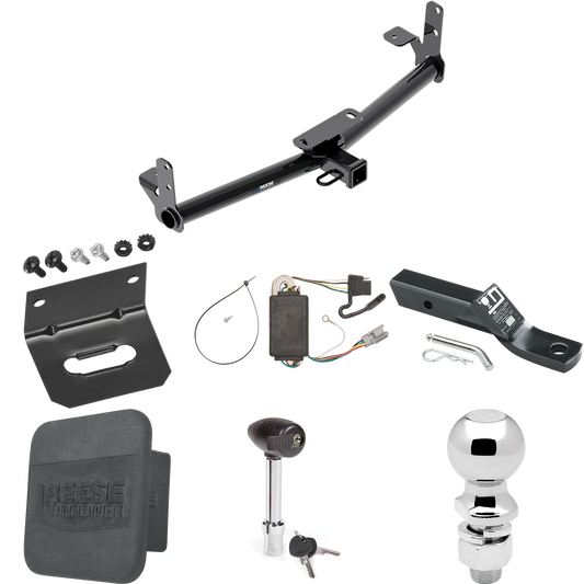 Fits 2006-2006 Pontiac Torrent Trailer Hitch Tow PKG w/ 4-Flat Wiring + Ball Mount w/ 2" Drop + 2-5/16" Ball + Wiring Bracket + Hitch Lock + Hitch Cover By Reese Towpower