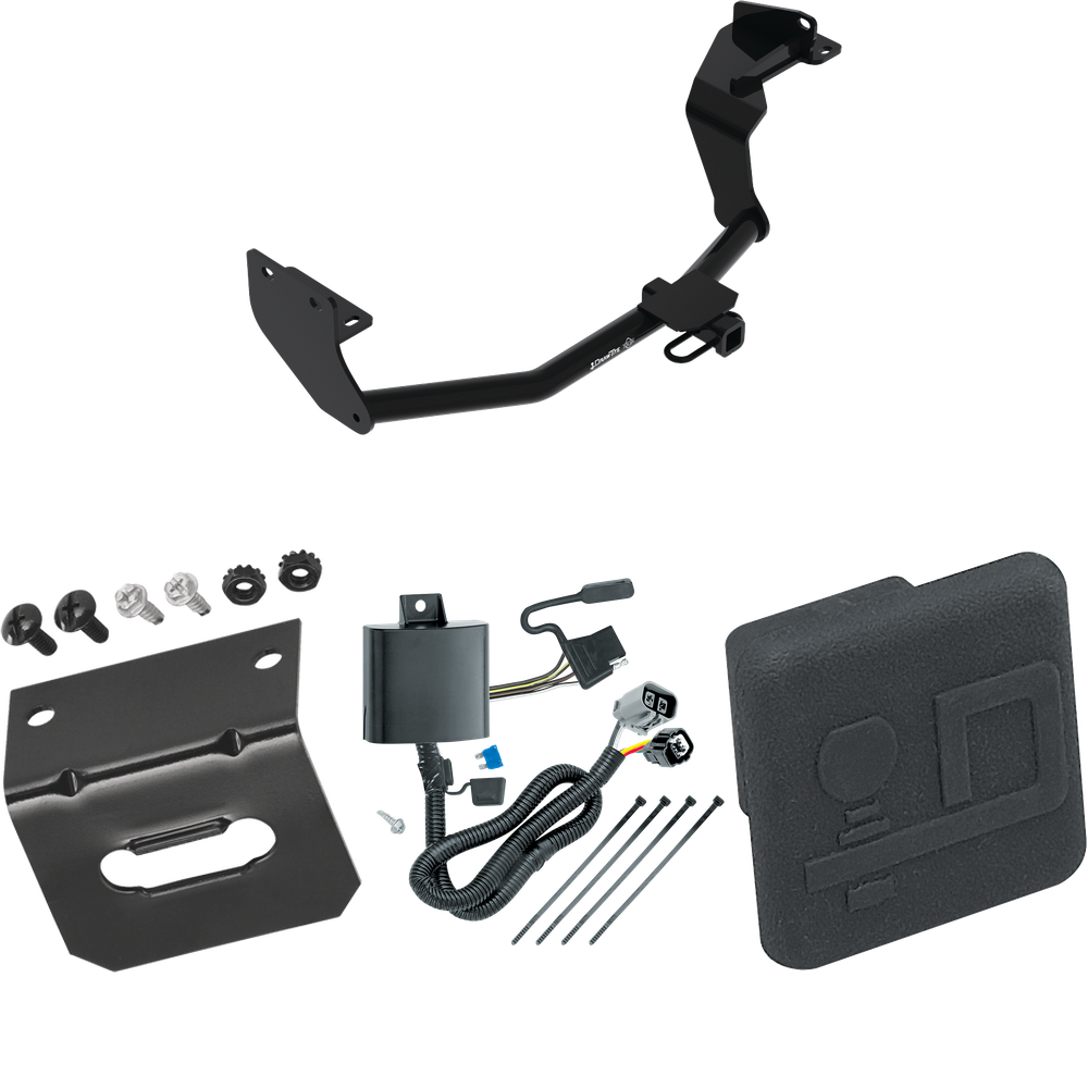 Fits 2016-2020 KIA Sorento Trailer Hitch Tow PKG w/ 4-Flat Wiring Harness + Hitch Cover (For w/V6 Engine Models) By Draw-Tite