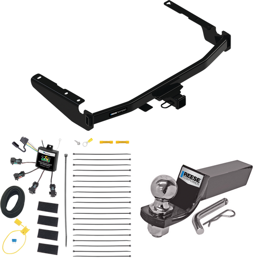 Fits 2022-2022 Lexus RX350L Trailer Hitch Tow PKG w/ 4-Flat Zero Contact "No Splice" Wiring + Starter Kit Ball Mount w/ 2" Drop & 2" Ball (Excludes: w/Twin-Tip Exhaust Models) By Reese Towpower