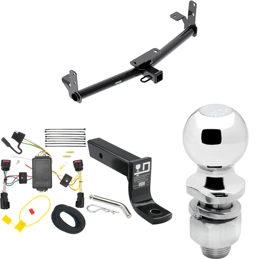 Fits 2010-2017 GMC Terrain Trailer Hitch Tow PKG w/ 4-Flat Wiring + Ball Mount w/ 4" Drop + 2" Ball By Reese Towpower