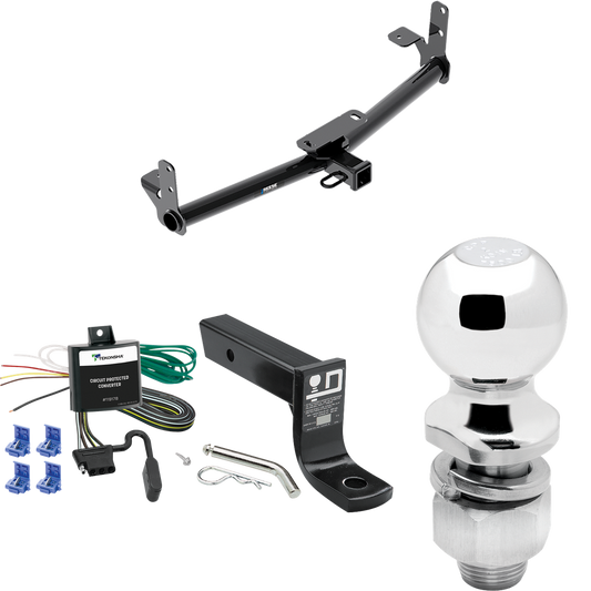 Fits 2007-2009 Chevrolet Equinox Trailer Hitch Tow PKG w/ 4-Flat Wiring + Ball Mount w/ 4" Drop + 2" Ball By Reese Towpower