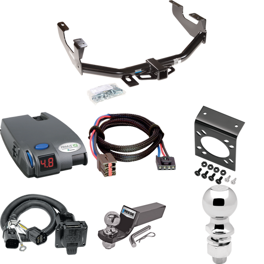 Fits 1997-2003 Ford F-150 Trailer Hitch Tow PKG w/ Tekonsha Primus IQ Brake Control + Plug & Play BC Adapter + 7-Way RV Wiring + 2" & 2-5/16" Ball & Drop Mount (For Flareside Models) By Reese Towpower