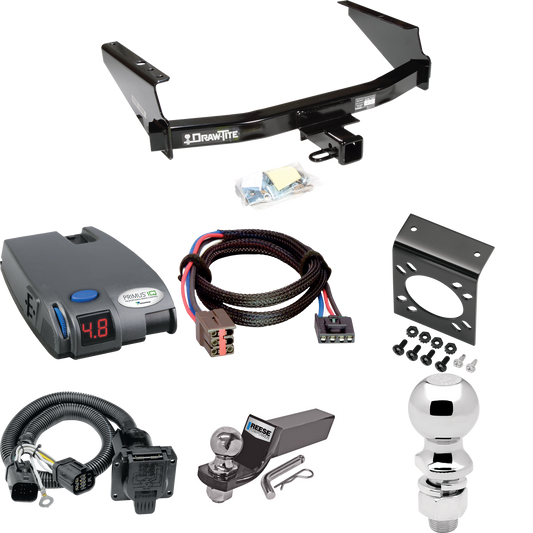 Fits 1997-2003 Ford F-150 Trailer Hitch Tow PKG w/ Tekonsha Primus IQ Brake Control + Plug & Play BC Adapter + 7-Way RV Wiring + 2" & 2-5/16" Ball & Drop Mount (For Styleside Models) By Draw-Tite