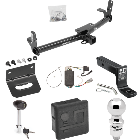 Se adapta al paquete de enganche de remolque Pontiac Torrent 2006-2006 con cableado plano de 4 + soporte de bola con caída de 4" + bola de 2-5/16" + soporte de cableado + bloqueo de enganche + cubierta de enganche de Draw-Tite