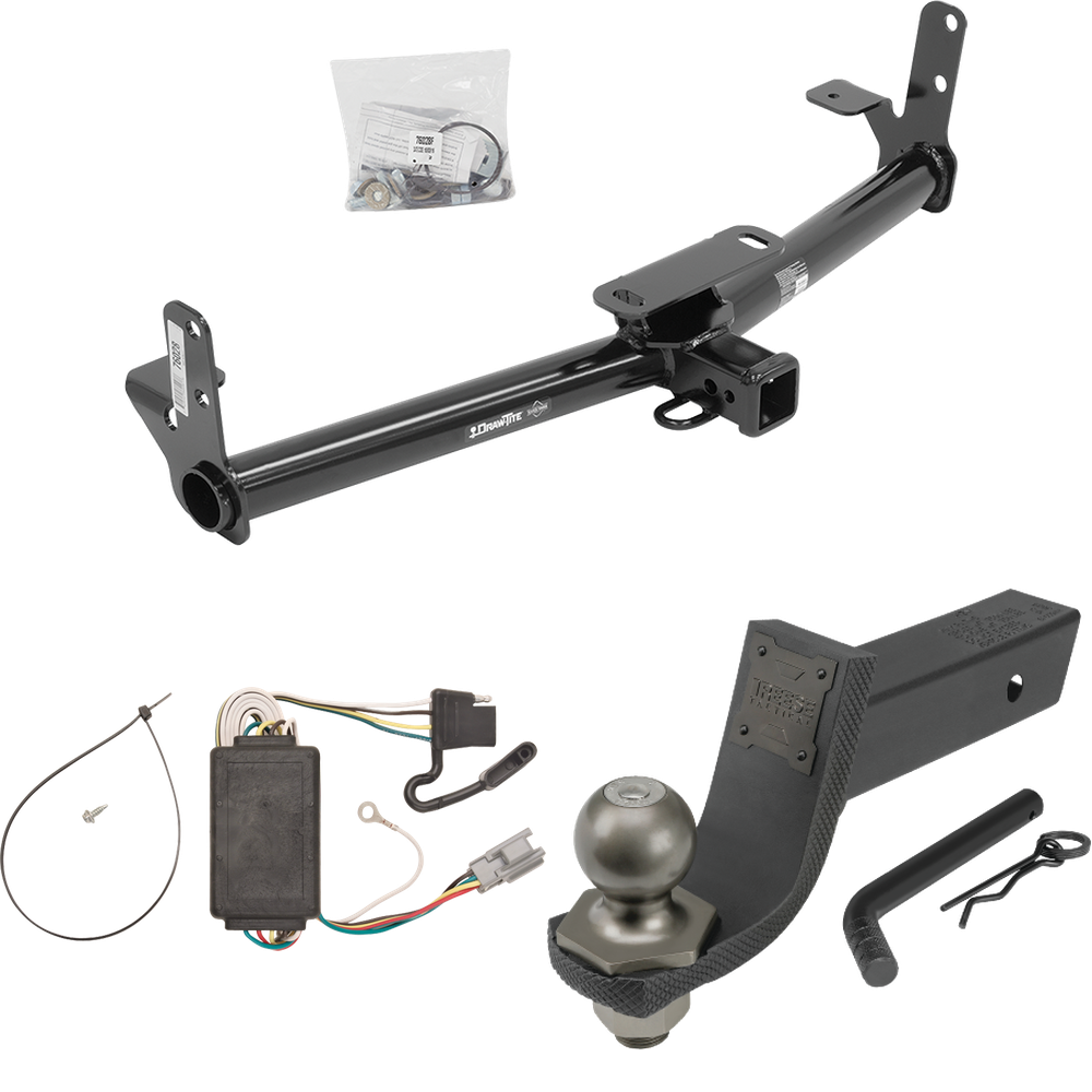 Se adapta al paquete de enganche de remolque Chevrolet Equinox 2005-2006 con cableado plano de 4 + kit de inicio táctico de enclavamiento con caída de 3-1/4" y bola de 2" de Draw-Tite