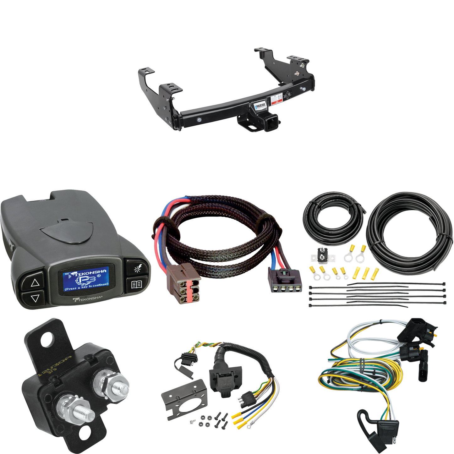 Se adapta al paquete de enganche de remolque Ford F-150 Heritage 2004-2004 con control de freno Tekonsha Prodigy P3 + adaptador BC Plug &amp; Play + cableado RV de 7 vías de Reese Towpower