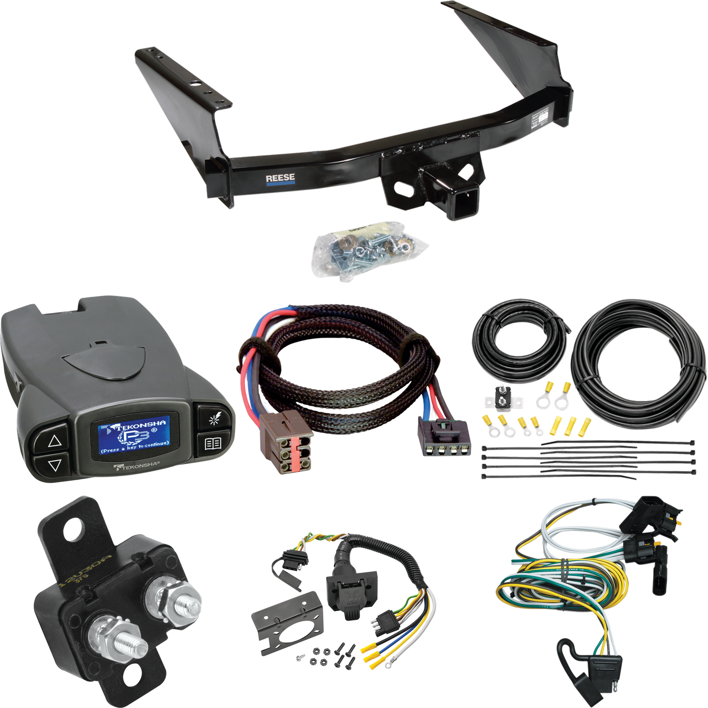 Fits 2004-2004 Ford F-150 Heritage Trailer Hitch Tow PKG w/ Tekonsha Prodigy P3 Brake Control + Plug & Play BC Adapter + 7-Way RV Wiring (For Flareside Models) By Reese Towpower