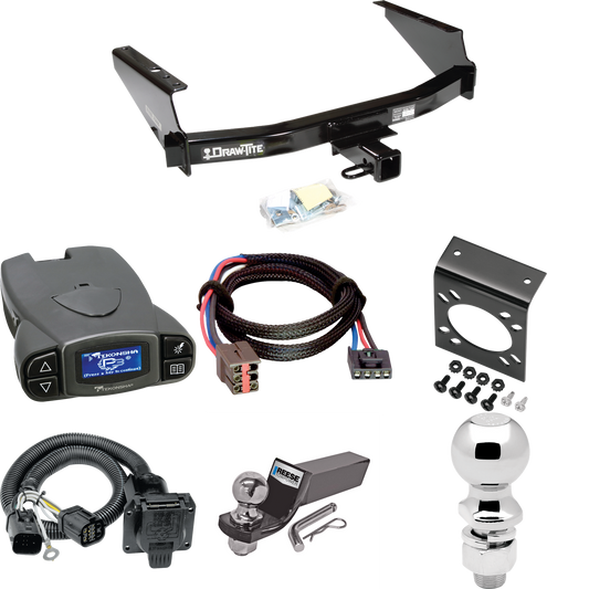 Fits 1997-2003 Ford F-150 Trailer Hitch Tow PKG w/ Tekonsha Prodigy P3 Brake Control + Plug & Play BC Adapter + 7-Way RV Wiring + 2" & 2-5/16" Ball & Drop Mount (For Flareside Models) By Draw-Tite