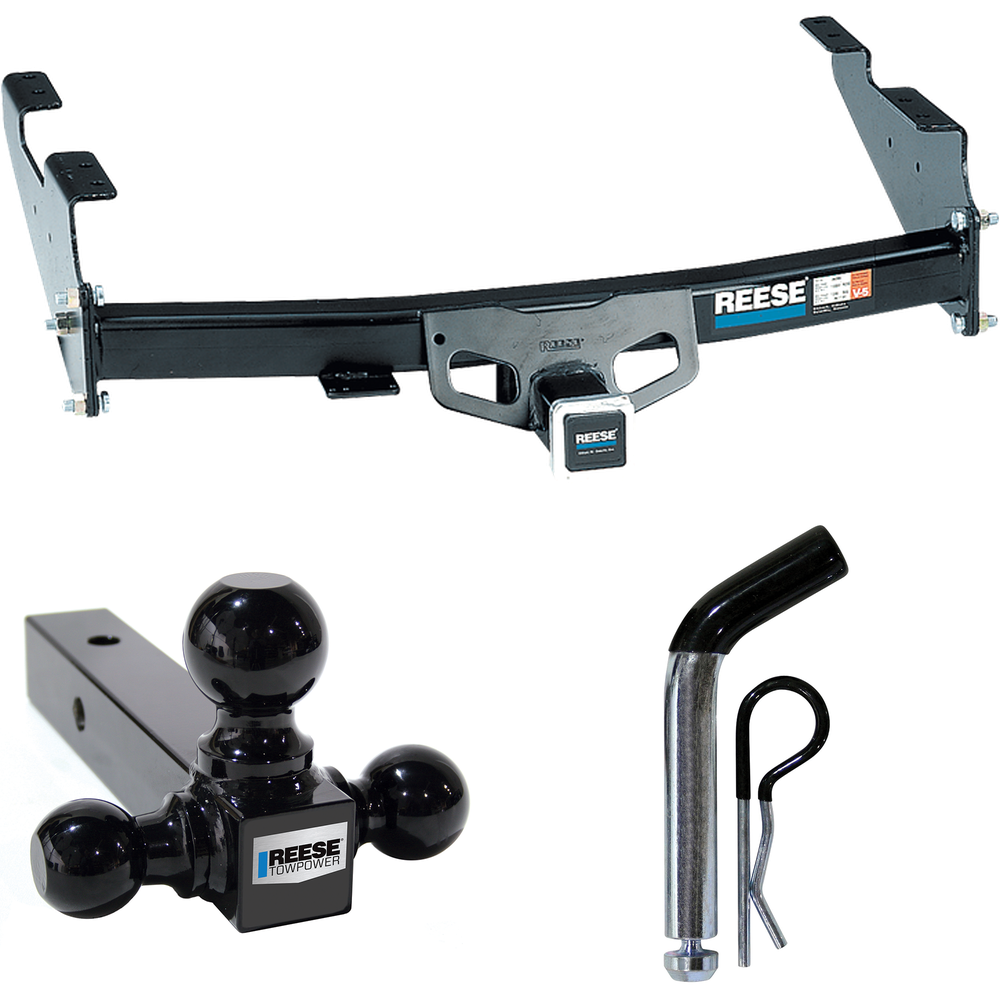 Fits 2004-2004 Ford F-150 Heritage Trailer Hitch Tow PKG w/ Triple Ball Ball Mount 1-7/8" & 2" & 2-5/16" Trailer Balls + Pin/Clip (For Flareside Models) By Reese Towpower