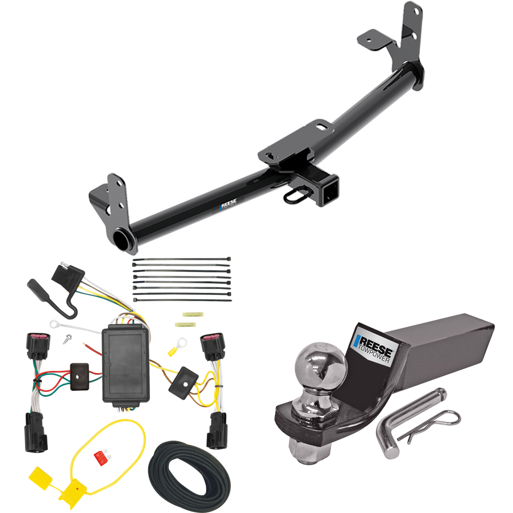 Se adapta al paquete de enganche de remolque Chevrolet Equinox 2010-2017 con cableado plano de 4 + kit de montaje de bola de inicio con caída de 2" y bola de 2" de Reese Towpower