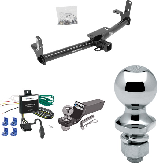 Fits 2007-2009 Chevrolet Equinox Trailer Hitch Tow PKG w/ 4-Flat Wiring + Starter Kit Ball Mount w/ 2" Drop & 2" Ball + 1-7/8" Ball By Draw-Tite