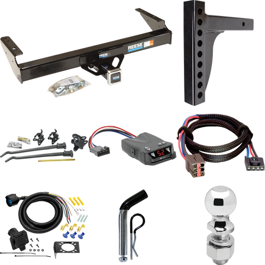 Fits 1994-1996 Ford F-150 Trailer Hitch Tow PKG w/ 12K Trunnion Bar Weight Distribution Hitch + Pin/Clip + 2-5/16" Ball + Tekonsha Brakeman IV Brake Control + Plug & Play BC Adapter + 7-Way RV Wiring By Reese Towpower