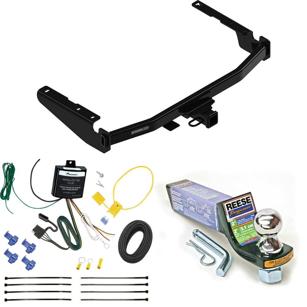 Fits 2022-2022 Lexus RX350L Trailer Hitch Tow PKG w/ 4-Flat Wiring + Starter Kit Ball Mount w/ 2" Drop & 1-7/8" Ball (Excludes: w/Twin-Tip Exhaust Models) By Draw-Tite