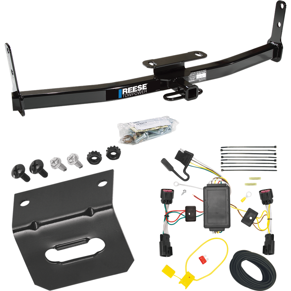 Se adapta al paquete de enganche de remolque GMC Terrain 2010-2017 con arnés de cableado plano de 4 + soporte de Reese Towpower