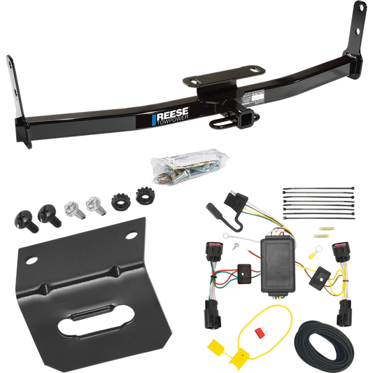 Se adapta al paquete de enganche de remolque GMC Terrain 2010-2017 con arnés de cableado plano de 4 + soporte de Reese Towpower