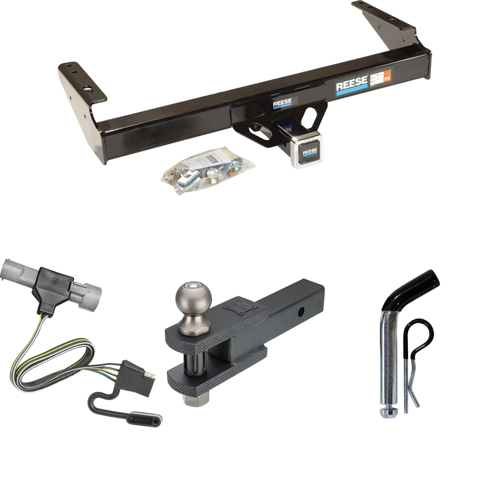 Fits 1997-1997 Ford F-350 Trailer Hitch Tow PKG w/ 4-Flat Wiring + Clevis Hitch Ball Mount w/ 2" Ball + Pin/Clip (For Heavy Duty Models) By Reese Towpower