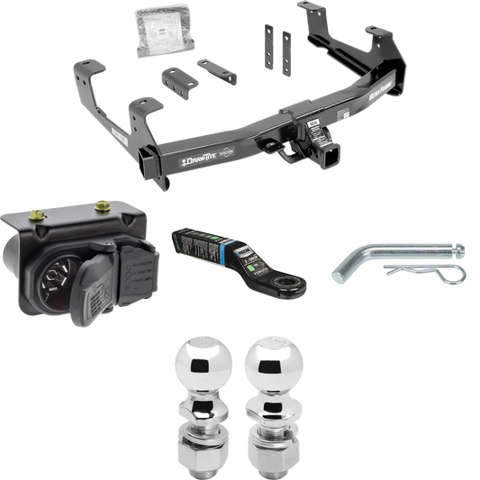 Fits 2015-2019 Chevrolet Silverado 2500 HD Trailer Hitch Tow PKG w/ 7-Way RV Wiring + 2" & 2-5/16" Ball + Drop Mount By Draw-Tite