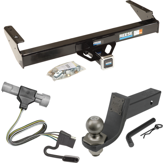 Fits 1997-1997 Ford F-250 HD Trailer Hitch Tow PKG w/ 4-Flat Wiring + Interlock Tactical Starter Kit w/ 3-1/4" Drop & 2" Ball By Reese Towpower