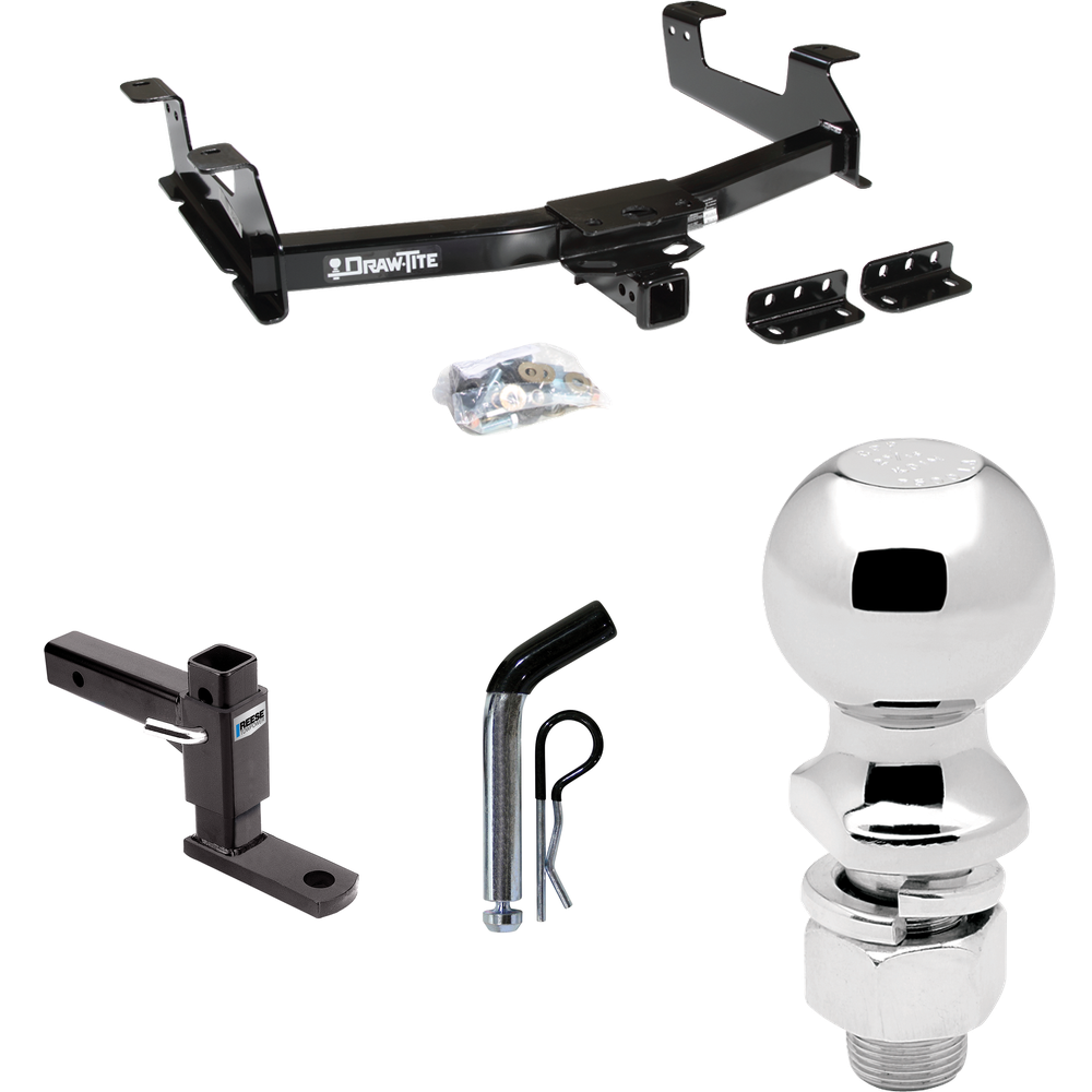 Fits 2011-2014 Chevrolet Silverado 2500 HD Trailer Hitch Tow PKG w/ Adjustable Drop Rise Ball Mount + Pin/Clip + 2-5/16" Ball By Draw-Tite