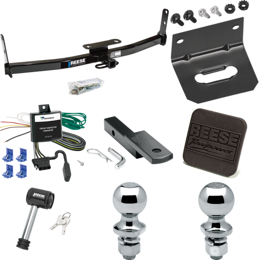 Fits 2007-2009 Chevrolet Equinox Trailer Hitch Tow PKG w/ 4-Flat Wiring Harness + Draw-Bar + 1-7/8" + 2" Ball + Wiring Bracket + Hitch Cover + Hitch Lock By Reese Towpower