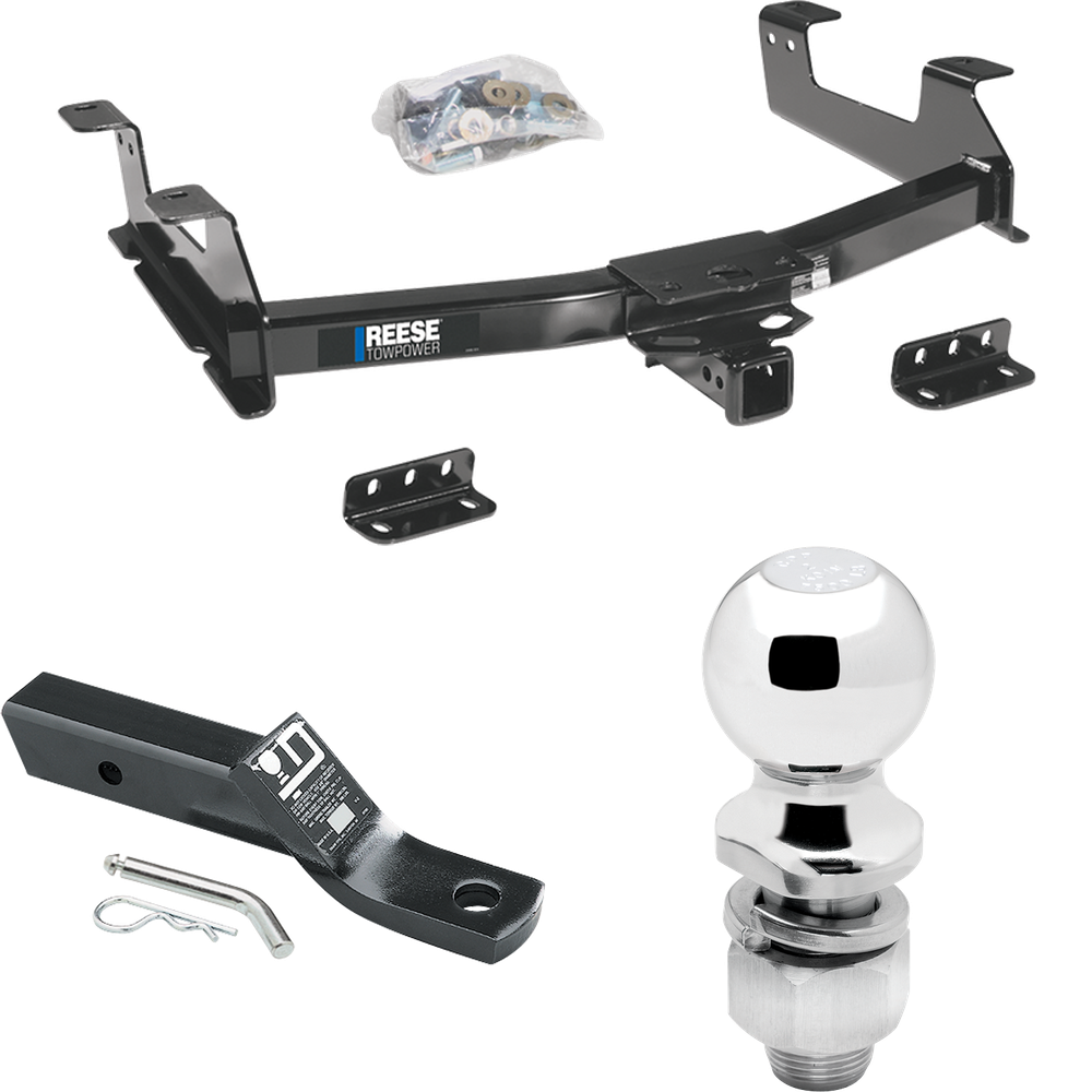 Fits 2011-2014 GMC Sierra 2500 HD Trailer Hitch Tow PKG w/ Ball Mount w/ 2" Drop & 2" Ball By Reese Towpower