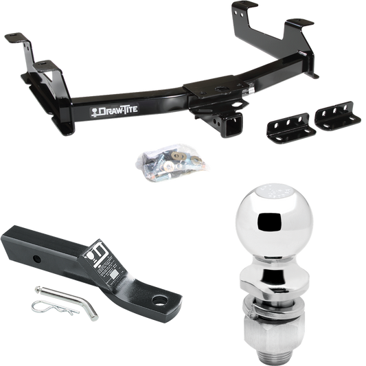 Fits 2011-2014 Chevrolet Silverado 2500 HD Trailer Hitch Tow PKG w/ Ball Mount w/ 2" Drop & 2" Ball By Draw-Tite