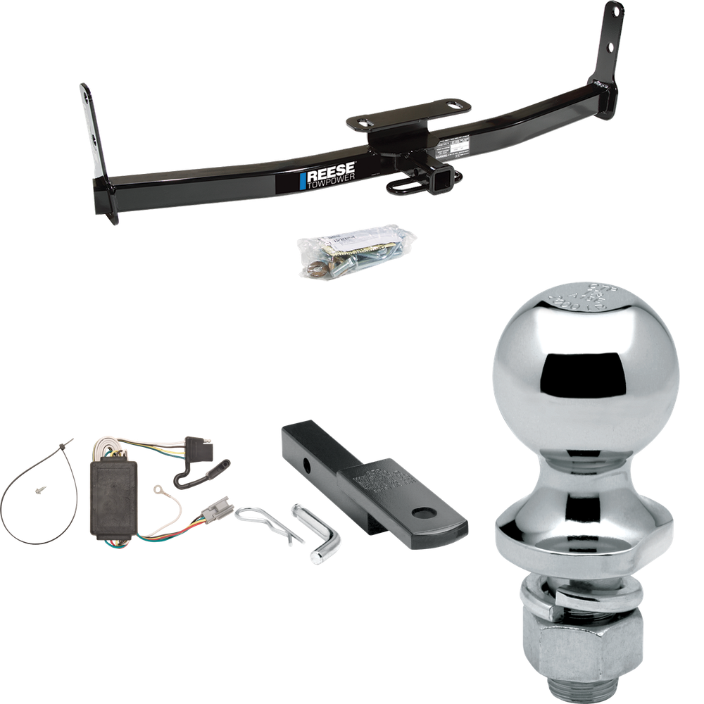 Fits 2006-2006 Pontiac Torrent Trailer Hitch Tow PKG w/ 4-Flat Wiring Harness + Draw-Bar + 1-7/8" Ball By Reese Towpower