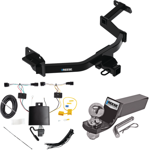 Fits 2021-2022 KIA Sorento Trailer Hitch Tow PKG w/ 4-Flat Wiring + Starter Kit Ball Mount w/ 2" Drop & 2" Ball By Reese Towpower