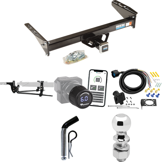 Fits 1992-1993 Ford F-150 Trailer Hitch Tow PKG w/ 8K Round Bar Weight Distribution Hitch w/ 2-5/16" Ball + 2" Ball + Pin/Clip + Tekonsha Prodigy iD Bluetooth Wireless Brake Control + 7-Way RV Wiring (For Flareside, w/Rear Fascia Models) By Reese Tow