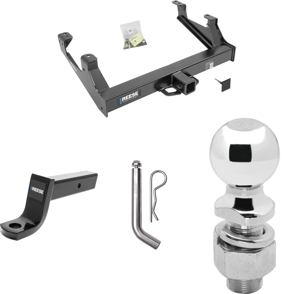 Fits 2015-2019 GMC Sierra 3500 HD Trailer Hitch Tow PKG w/ Ball Mount w/ 5" Drop + Pin/Clip + 2-5/16" Ball By Reese Towpower