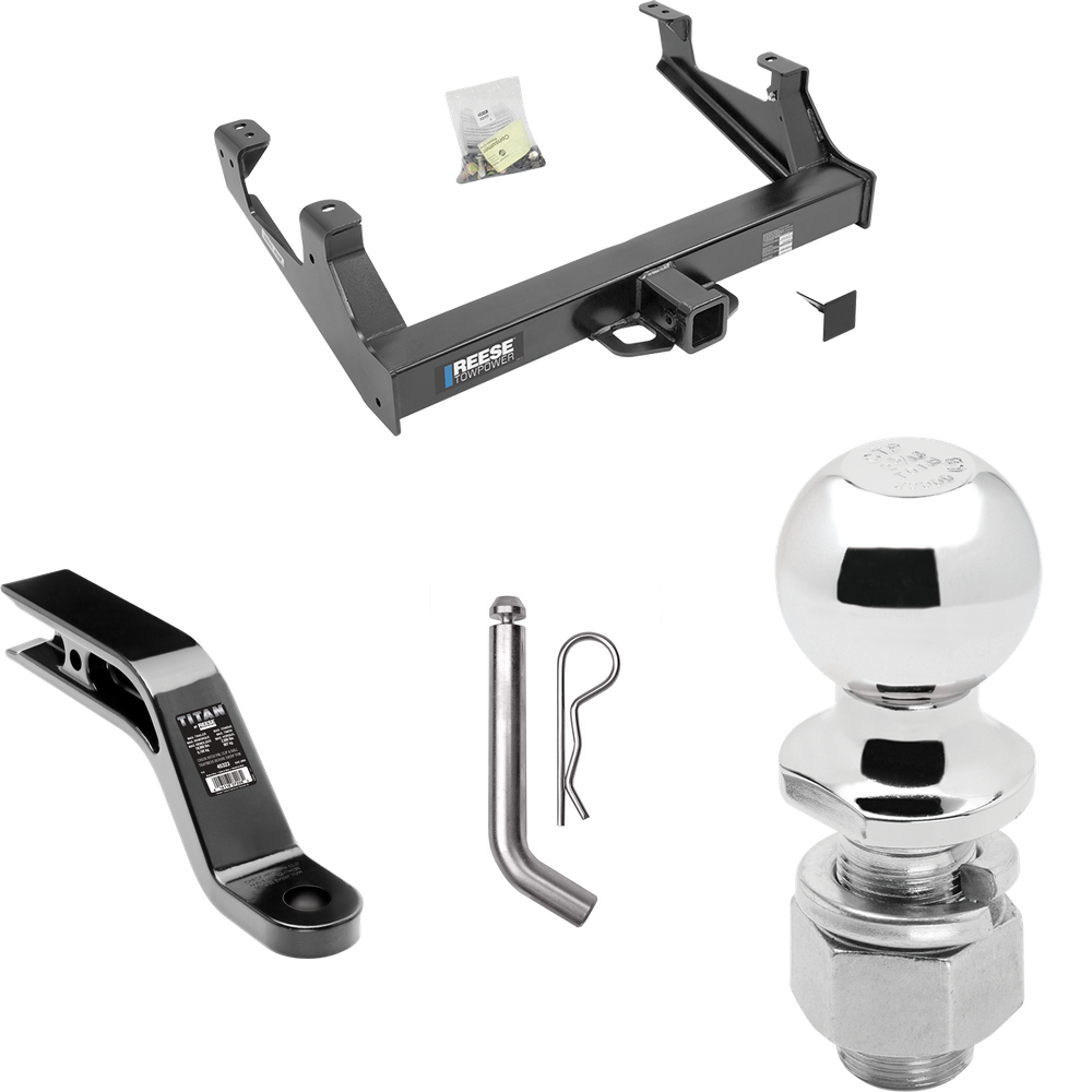 Fits 2015-2019 GMC Sierra 3500 HD Trailer Hitch Tow PKG w/ Ball Mount w/ 5" Drop + Pin/Clip + 2-5/16" Ball By Reese Towpower