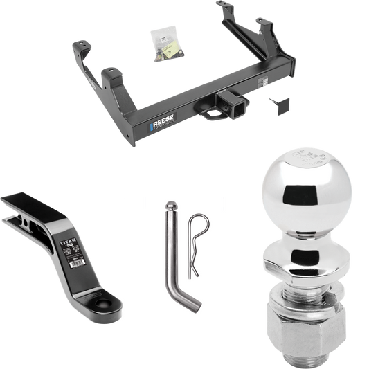 Fits 2015-2019 GMC Sierra 3500 HD Trailer Hitch Tow PKG w/ Ball Mount w/ 5" Drop + Pin/Clip + 2-5/16" Ball By Reese Towpower