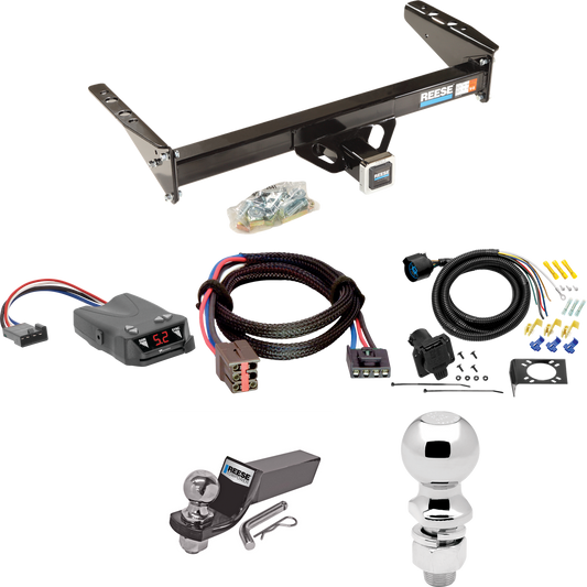 Fits 1994-1996 Ford F-150 Trailer Hitch Tow PKG w/ Tekonsha Brakeman IV Brake Control + Plug & Play BC Adapter + 7-Way RV Wiring + 2" & 2-5/16" Ball & Drop Mount (For Flareside, w/Rear Fascia Models) By Reese Towpower