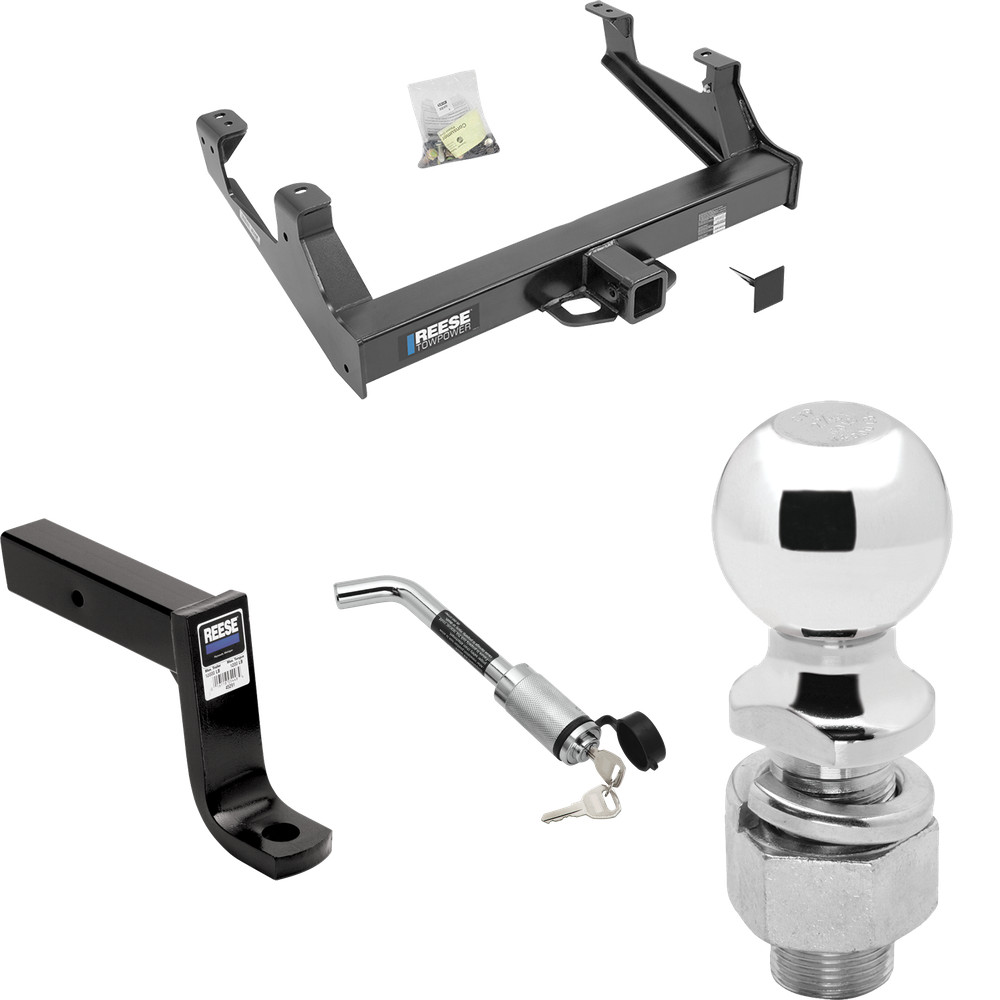 Fits 2015-2019 GMC Sierra 3500 HD Trailer Hitch Tow PKG w/ Ball Mount w/ 7-3/4" Drop + Hitch Lock + 2-5/16" Ball By Reese Towpower