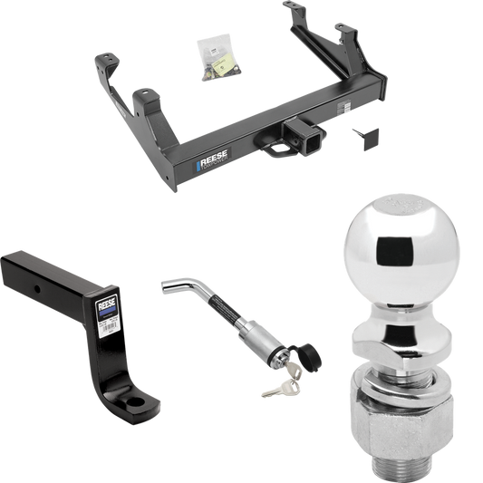 Fits 2015-2019 GMC Sierra 3500 HD Trailer Hitch Tow PKG w/ Ball Mount w/ 7-3/4" Drop + Hitch Lock + 2-5/16" Ball By Reese Towpower