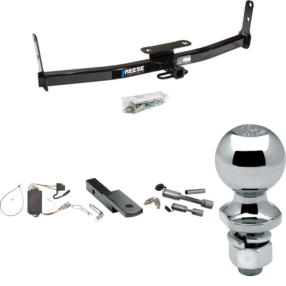 Fits 2005-2006 Chevrolet Equinox Trailer Hitch Tow PKG w/ 4-Flat Wiring Harness + Draw-Bar + 2" Ball + Dual Hitch & Coupler Locks By Reese Towpower