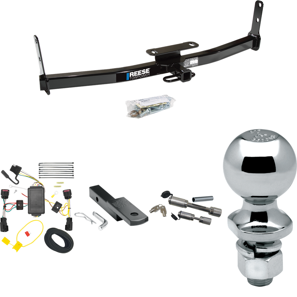 Fits 2010-2017 Chevrolet Equinox Trailer Hitch Tow PKG w/ 4-Flat Wiring Harness + Draw-Bar + 2" Ball + Dual Hitch & Coupler Locks By Reese Towpower