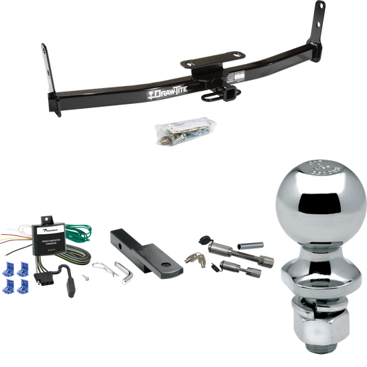 Se adapta al paquete de enganche de remolque Chevrolet Equinox 2005-2009 con arnés de cableado plano de 4 + barra de tracción + bola de 2" + enganche doble y cerraduras de acoplador de Draw-Tite