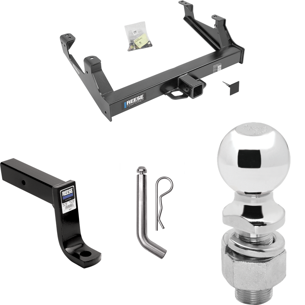 Fits 2015-2019 GMC Sierra 2500 HD Trailer Hitch Tow PKG w/ Ball Mount w/ 7-3/4" Drop + Pin/Clip + 2-5/16" Ball By Reese Towpower