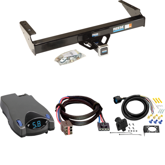 Fits 1994-1996 Ford F-150 Trailer Hitch Tow PKG w/ Tekonsha Prodigy P2 Brake Control + Plug & Play BC Adapter + 7-Way RV Wiring (For Flareside, w/Rear Fascia Models) By Reese Towpower