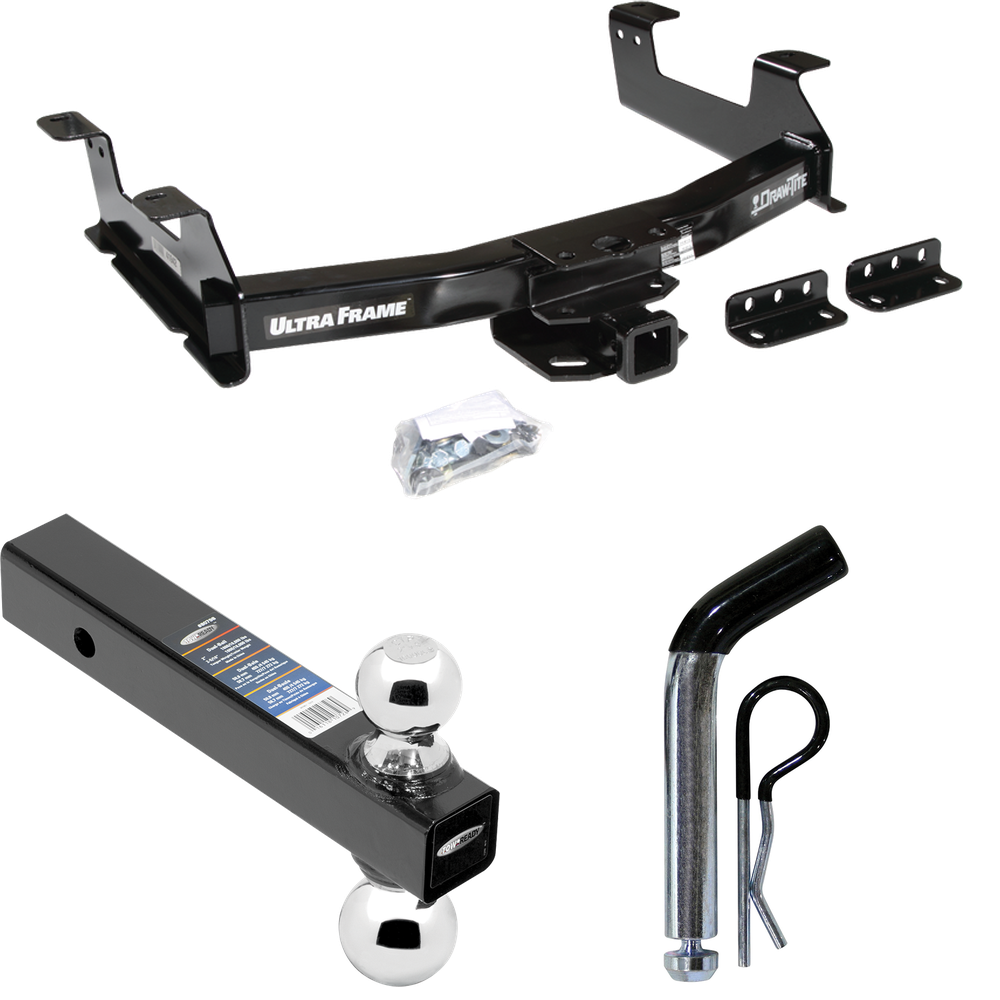 Fits 2011-2014 Chevrolet Silverado 2500 HD Trailer Hitch Tow PKG w/ Dual Ball Ball Mount 2" & 2-5/16" Trailer Balls + Pin/Clip By Draw-Tite