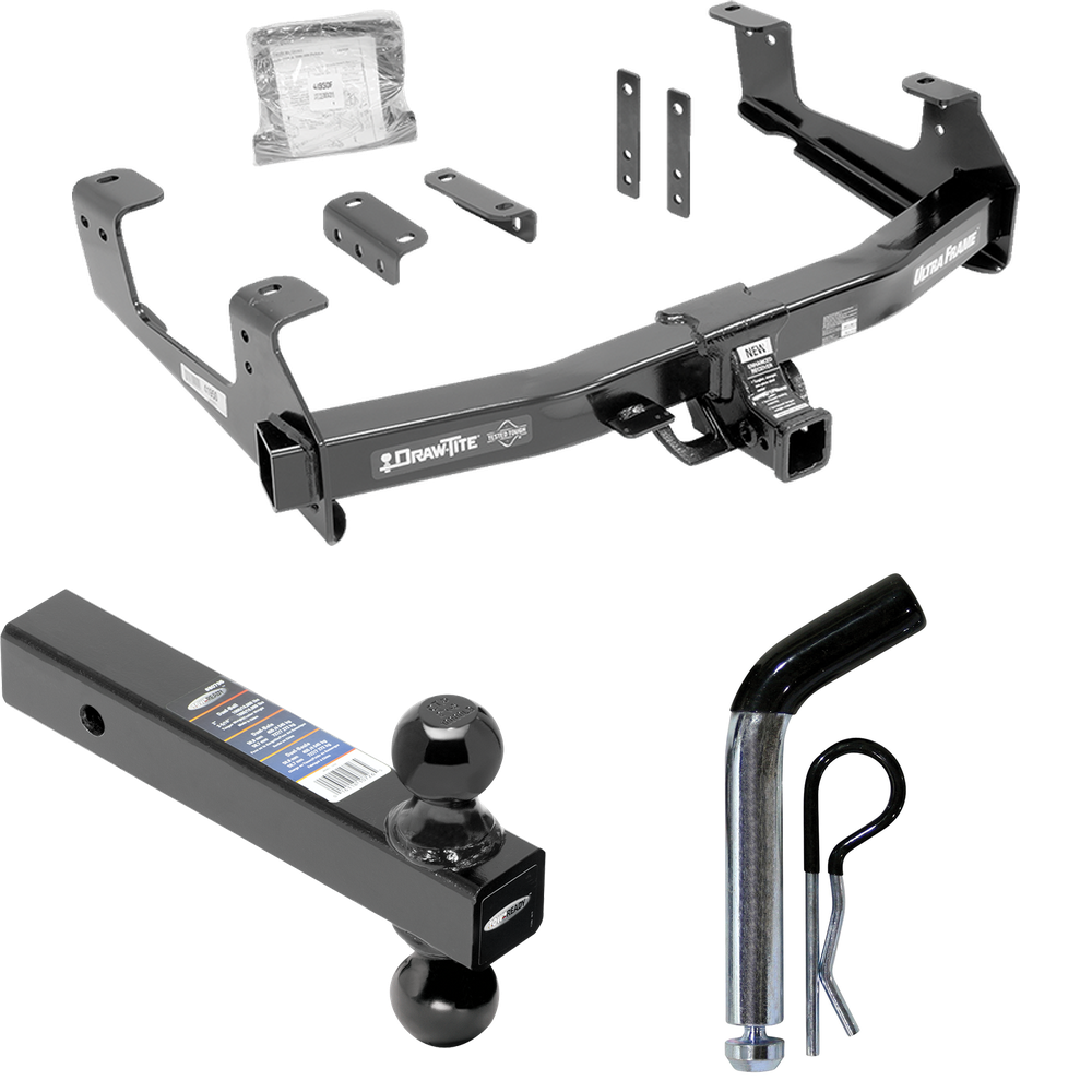 Fits 2015-2019 Chevrolet Silverado 3500 HD Trailer Hitch Tow PKG w/ Dual Ball Ball Mount 2" & 2-5/16" Trailer Balls + Pin/Clip By Draw-Tite