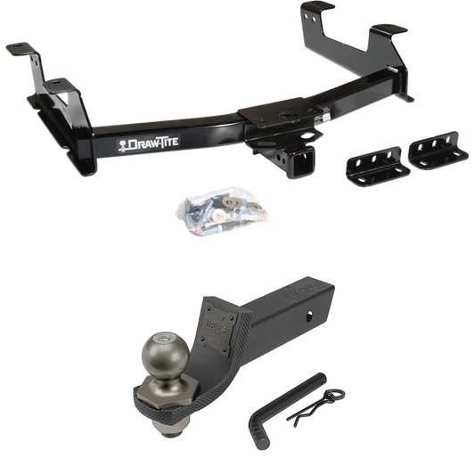 Fits 2011-2014 GMC Sierra 2500 HD Trailer Hitch Tow PKG + Interlock Tactical Starter Kit w/ 2" Drop & 2" Ball By Draw-Tite