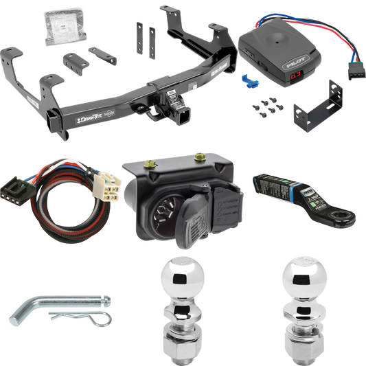 Se adapta al paquete de enganche de remolque Chevrolet Silverado 2500 HD 2015-2019 con control de freno piloto serie Pro + adaptador BC Plug &amp; Play + cableado RV de 7 vías + soporte de bola y caída de 2" y 2-5/16" de Draw-Tite