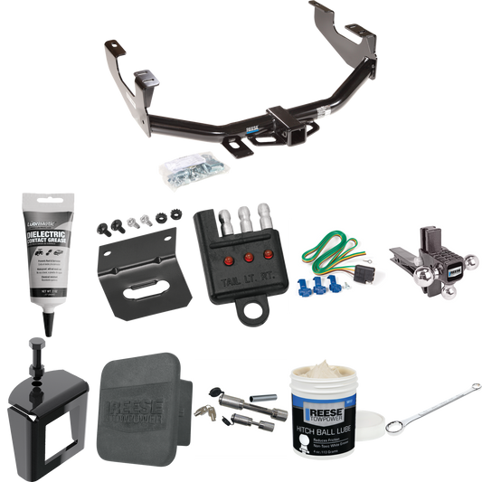 Fits 2004-2004 Ford F-150 Heritage Trailer Hitch Tow PKG w/ 4-Flat Wiring + Adjustable Drop Rise Triple Ball Ball Mount 1-7/8" & 2" & 2-5/16" Trailer Balls + Wiring Bracket + Hitch Cover + Dual Hitch & Coupler Locks + Wiring Tester + Ball Lube + Elec