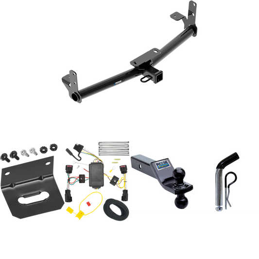 Fits 2010-2017 GMC Terrain Trailer Hitch Tow PKG w/ 4-Flat Wiring Harness + Dual Ball Ball Mount 1-7/8" & 2" Trailer Balls + Pin/Clip + Wiring Bracket By Reese Towpower