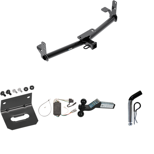 Fits 2005-2006 Chevrolet Equinox Trailer Hitch Tow PKG w/ 4-Flat Wiring Harness + Dual Ball Ball Mount 2" & 2-5/16" Trailer Balls + Pin/Clip +  Wiring Bracket By Reese Towpower