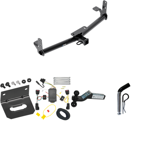 Fits 2010-2017 GMC Terrain Trailer Hitch Tow PKG w/ 4-Flat Wiring Harness + Dual Ball Ball Mount 2" & 2-5/16" Trailer Balls + Pin/Clip +  Wiring Bracket By Reese Towpower