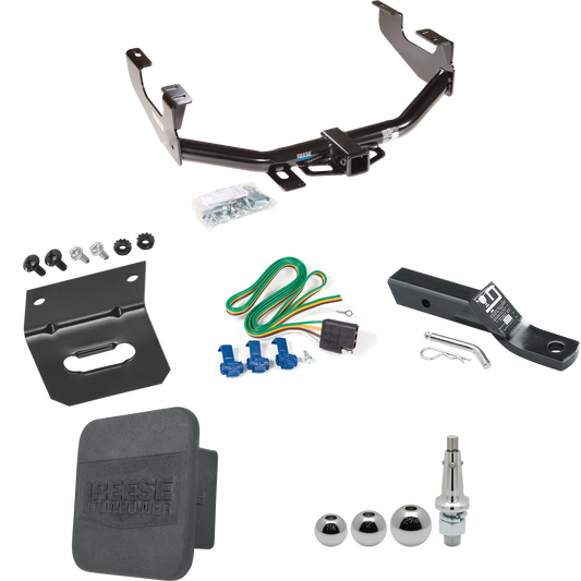 Fits 2004-2004 Ford F-150 Heritage Trailer Hitch Tow PKG w/ 4-Flat Wiring + Ball Mount w/ 2" Drop + Interchangeable Ball 1-7/8" & 2" & 2-5/16" + Wiring Bracket + Hitch Cover (For Styleside Models) By Reese Towpower